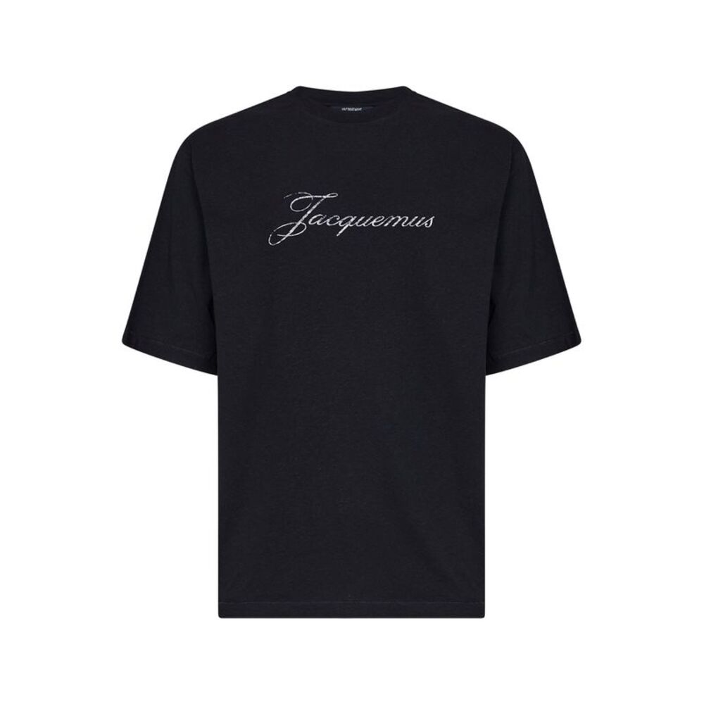 Jacquemus Men Black Jersey The Jacquemus Logo-Printed T-Shirt